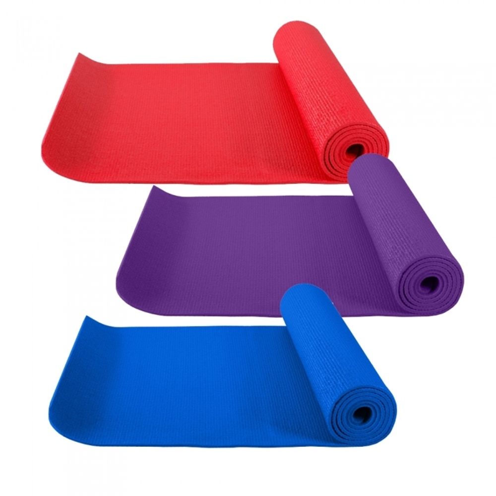 Star Sports Yoga Mat EU830-08 (1750x610x6mm) Non-Slip Embossed PVC Mat for Pilates, Fitness, Aerobics and Camping - Available in Red, Blue, Purple